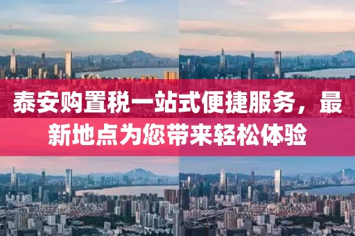 泰安購置稅一站式便捷服務(wù)，最新地點(diǎn)為您帶來輕松體驗(yàn)
