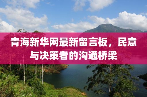 青海新華網(wǎng)最新留言板，民意與決策者的溝通橋梁