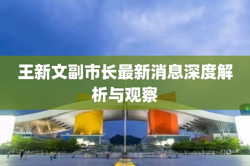 王新文副市長(zhǎng)最新消息深度解析與觀察