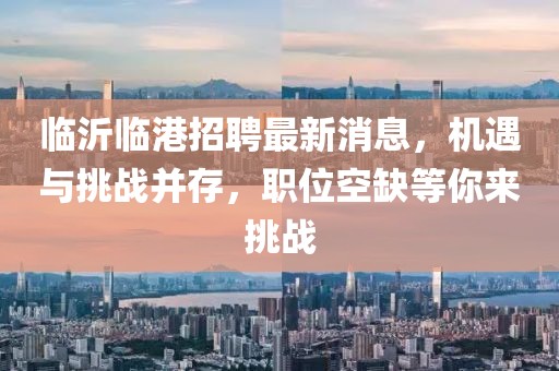 臨沂臨港招聘最新消息，機(jī)遇與挑戰(zhàn)并存，職位空缺等你來挑戰(zhàn)