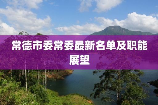 常德市委常委最新名單及職能展望
