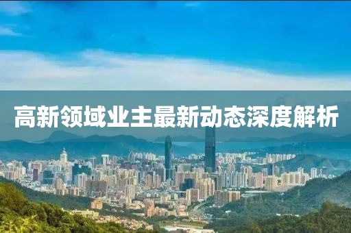 高新領(lǐng)域業(yè)主最新動態(tài)深度解析