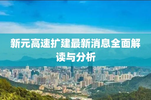 新元高速擴(kuò)建最新消息全面解讀與分析