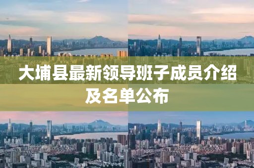 大埔縣最新領(lǐng)導(dǎo)班子成員介紹及名單公布