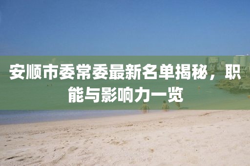 安順市委常委最新名單揭秘，職能與影響力一覽
