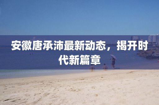 安徽唐承沛最新動態(tài)，揭開時代新篇章