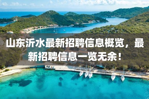 山東沂水最新招聘信息概覽，最新招聘信息一覽無余！