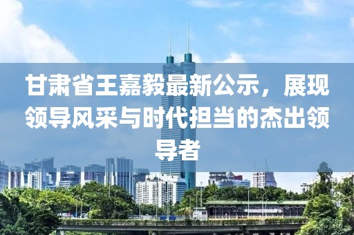甘肅省王嘉毅最新公示，展現(xiàn)領(lǐng)導(dǎo)風(fēng)采與時(shí)代擔(dān)當(dāng)?shù)慕艹鲱I(lǐng)導(dǎo)者