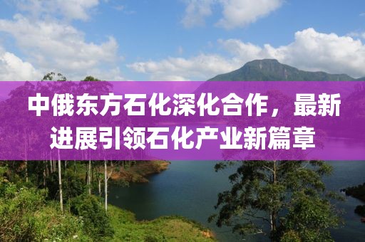 中俄東方石化深化合作，最新進展引領(lǐng)石化產(chǎn)業(yè)新篇章