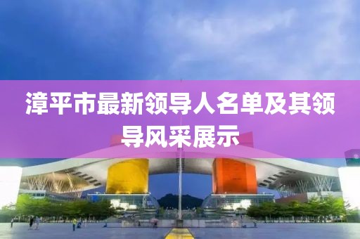 漳平市最新領導人名單及其領導風采展示