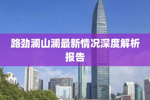 路勁瀾山瀾最新情況深度解析報告