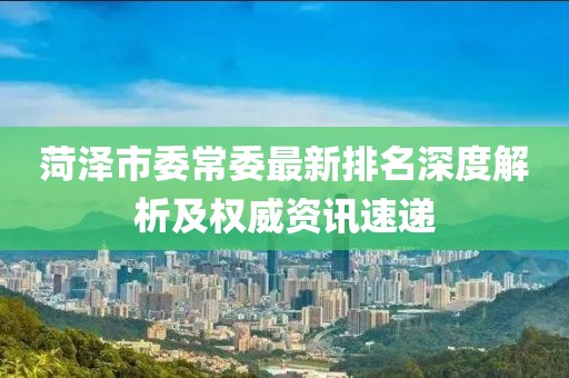 菏澤市委常委最新排名深度解析及權(quán)威資訊速遞