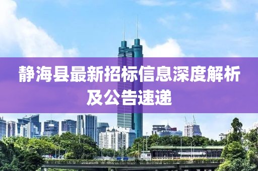 靜?？h最新招標(biāo)信息深度解析及公告速遞