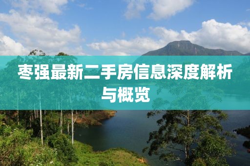 棗強最新二手房信息深度解析與概覽