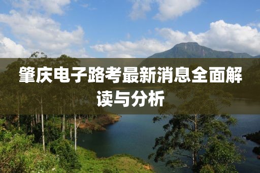 肇慶電子路考最新消息全面解讀與分析