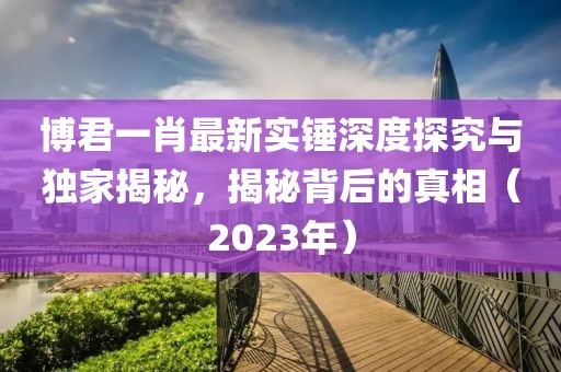 博君一肖最新實(shí)錘深度探究與獨(dú)家揭秘，揭秘背后的真相（2023年）