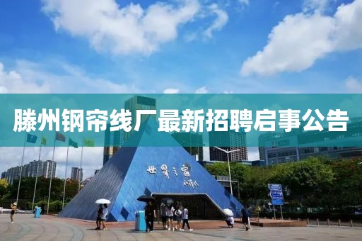 滕州鋼簾線廠最新招聘啟事公告