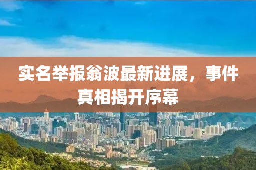 實名舉報翁波最新進展，事件真相揭開序幕