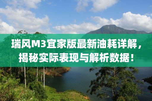 瑞風(fēng)M3宜家版最新油耗詳解，揭秘實(shí)際表現(xiàn)與解析數(shù)據(jù)！