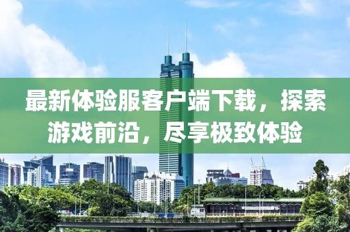 最新體驗(yàn)服客戶端下載，探索游戲前沿，盡享極致體驗(yàn)