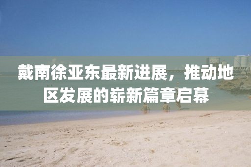 戴南徐亞東最新進展，推動地區(qū)發(fā)展的嶄新篇章啟幕