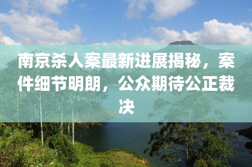 南京殺人案最新進展揭秘，案件細節(jié)明朗，公眾期待公正裁決
