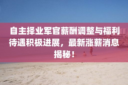 自主擇業(yè)軍官薪酬調整與福利待遇積極進展，最新漲薪消息揭秘！