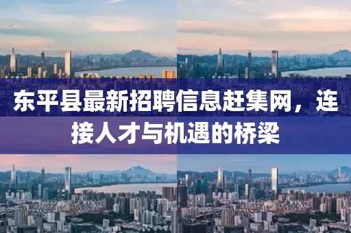東平縣最新招聘信息趕集網(wǎng)，連接人才與機(jī)遇的橋梁