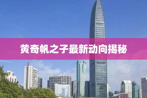 黃奇帆之子最新動向揭秘