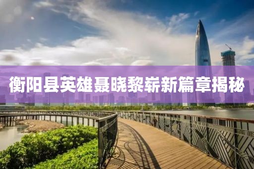 衡陽(yáng)縣英雄聶曉黎嶄新篇章揭秘