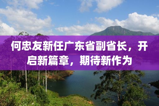 何忠友新任廣東省副省長(zhǎng)，開啟新篇章，期待新作為