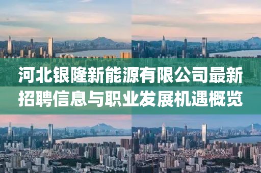 河北銀隆新能源有限公司最新招聘信息與職業(yè)發(fā)展機遇概覽