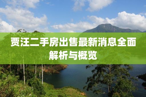 賈汪二手房出售最新消息全面解析與概覽