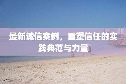 最新誠信案例，重塑信任的實踐典范與力量