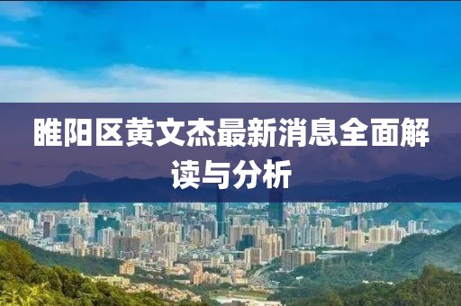 睢陽區(qū)黃文杰最新消息全面解讀與分析