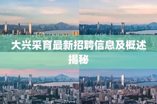 大興采育最新招聘信息及概述揭秘