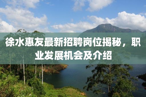 徐水惠友最新招聘崗位揭秘，職業(yè)發(fā)展機會及介紹