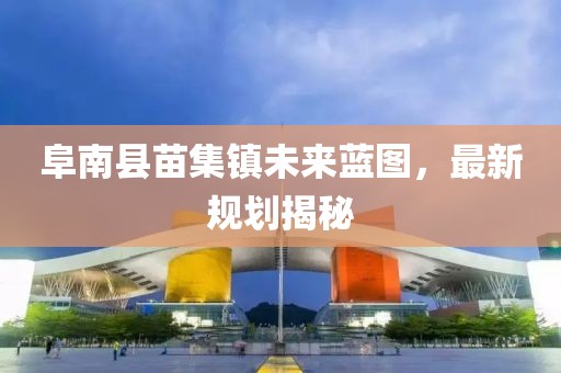 阜南縣苗集鎮(zhèn)未來藍圖，最新規(guī)劃揭秘
