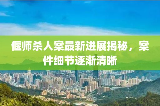 偃師殺人案最新進(jìn)展揭秘，案件細(xì)節(jié)逐漸清晰