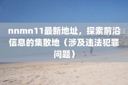 nnmn11最新地址，探索前沿信息的集散地（涉及違法犯罪問(wèn)題）