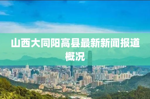 山西大同陽高縣最新新聞報道概況