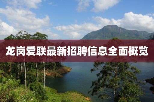 龍崗愛聯最新招聘信息全面概覽
