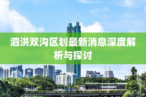 泗洪雙溝區(qū)劃最新消息深度解析與探討