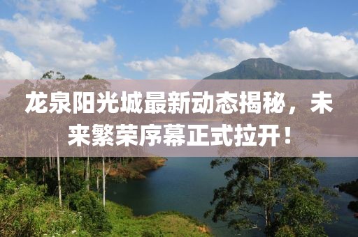 龍泉陽光城最新動態(tài)揭秘，未來繁榮序幕正式拉開！