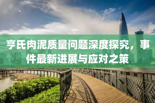 亨氏肉泥質(zhì)量問題深度探究，事件最新進(jìn)展與應(yīng)對(duì)之策