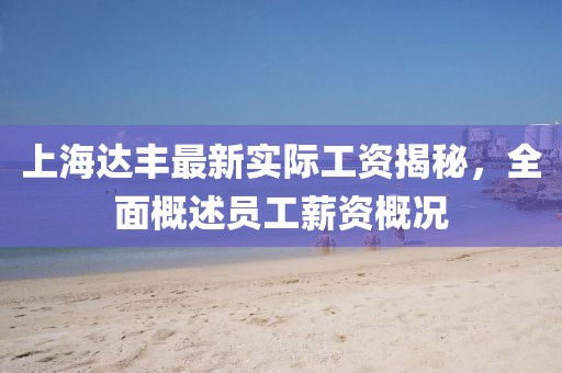 上海達(dá)豐最新實(shí)際工資揭秘，全面概述員工薪資概況