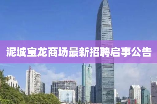 泥城寶龍商場最新招聘啟事公告