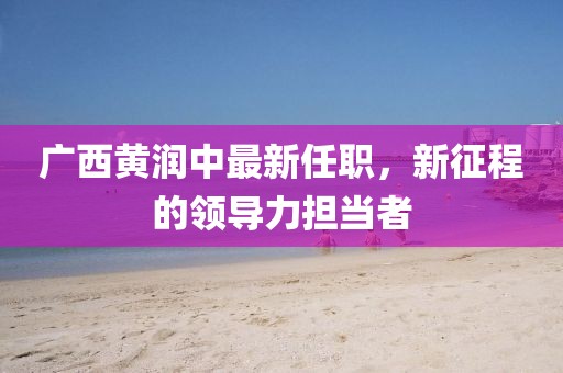 廣西黃潤(rùn)中最新任職，新征程的領(lǐng)導(dǎo)力擔(dān)當(dāng)者