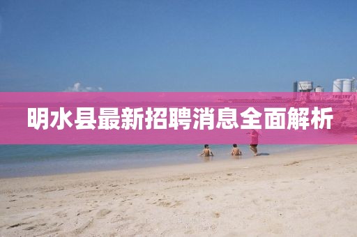 明水縣最新招聘消息全面解析