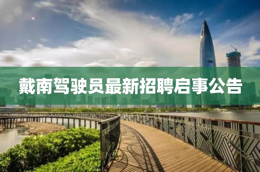戴南駕駛員最新招聘啟事公告